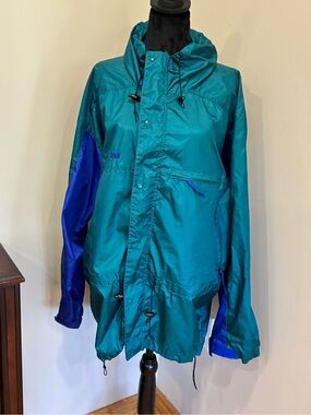 Vintage Mountain Aspen Teal Blue Ski Jacket 80s 90s Gorpcore Windbreaker
